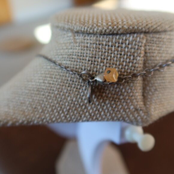 Orange aventurine quartz beads&sterling silver Sherzada necklace pendant 15"-18" - Picture 7 of 16